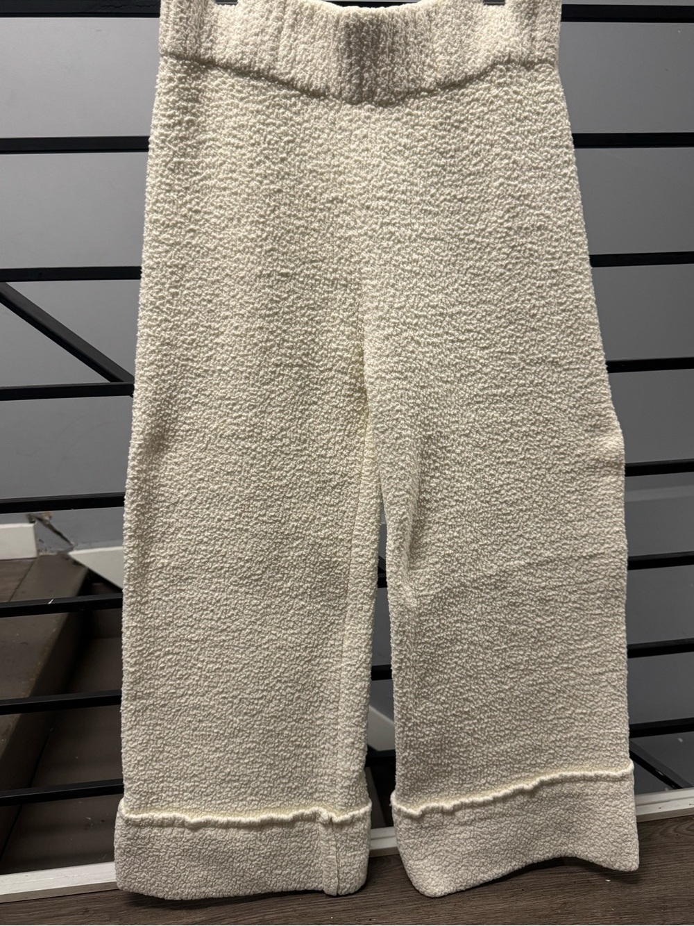 SKIMS Cream Wide-Leg Knit Pants